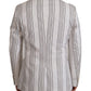 Elegant Striped Cotton Blend Blazer