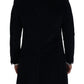 Elegant Black Cotton Long Cardigan Jacket