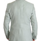 Elegant Mint Green Silk-Cashmere Blazer