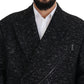 Sleek Patterned Wool Double Breasted Jacket