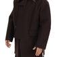 Elegant Dark Brown Shearling Coat Jacket