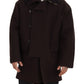 Elegant Dark Brown Shearling Coat Jacket