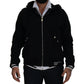 Elegant Black Bomber Jacket with Hood