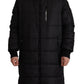 Elegant Black Hooded Parka Winter Jacket