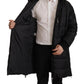 Elegant Black Hooded Parka Winter Jacket