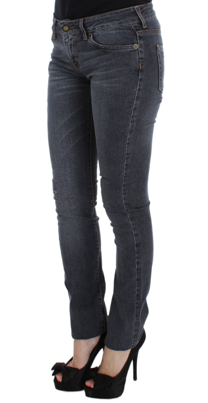 Slim Fit Jeans in grüner Diamantblau-Waschung