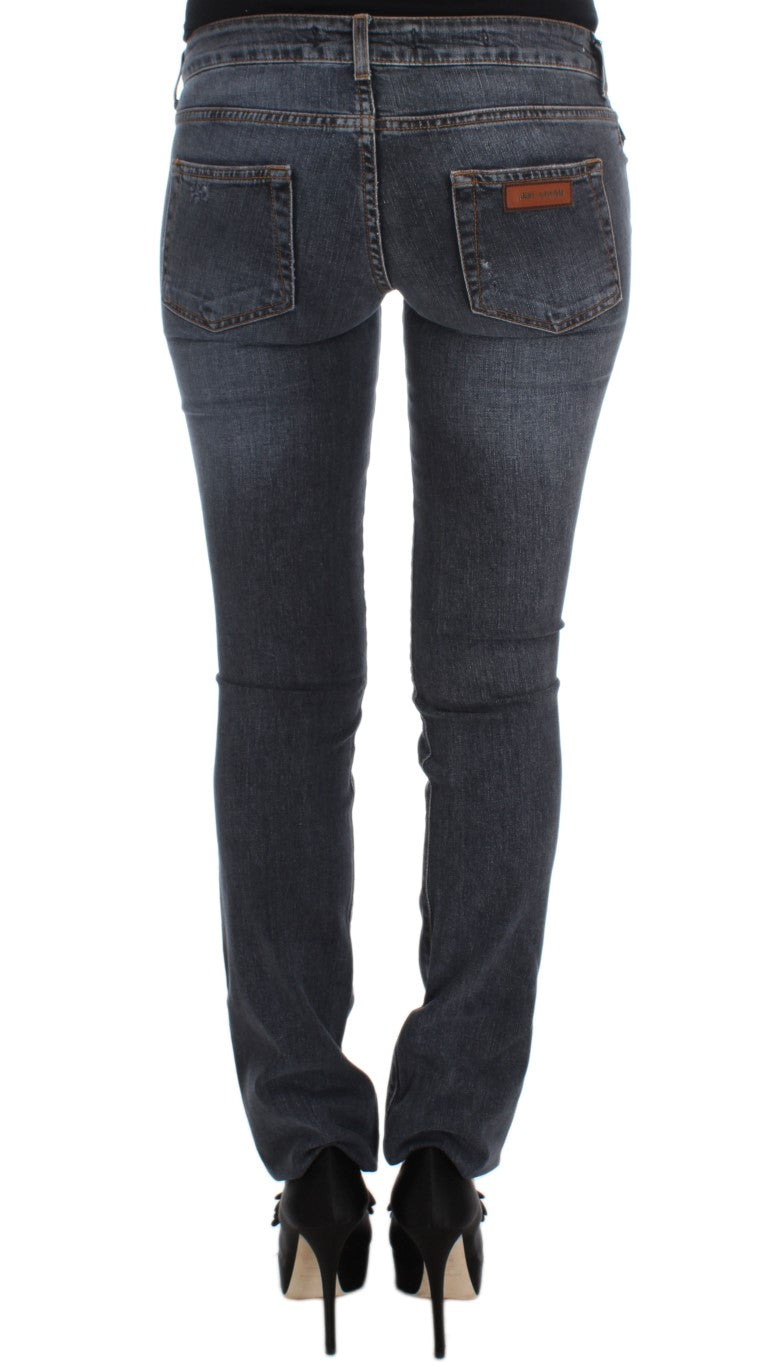 Slim Fit Jeans in grüner Diamantblau-Waschung