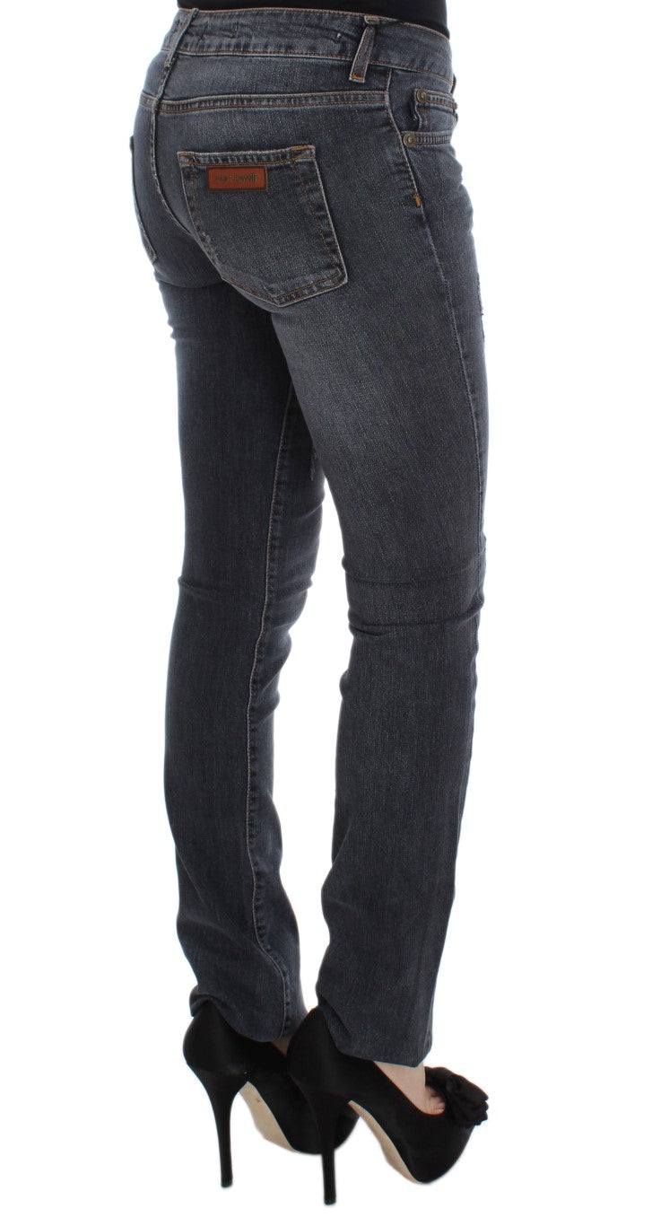 Slim Fit Jeans in grüner Diamantblau-Waschung
