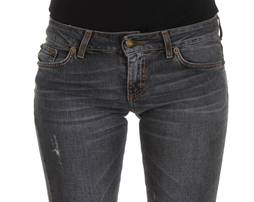 Slim Fit Jeans in grüner Diamantblau-Waschung