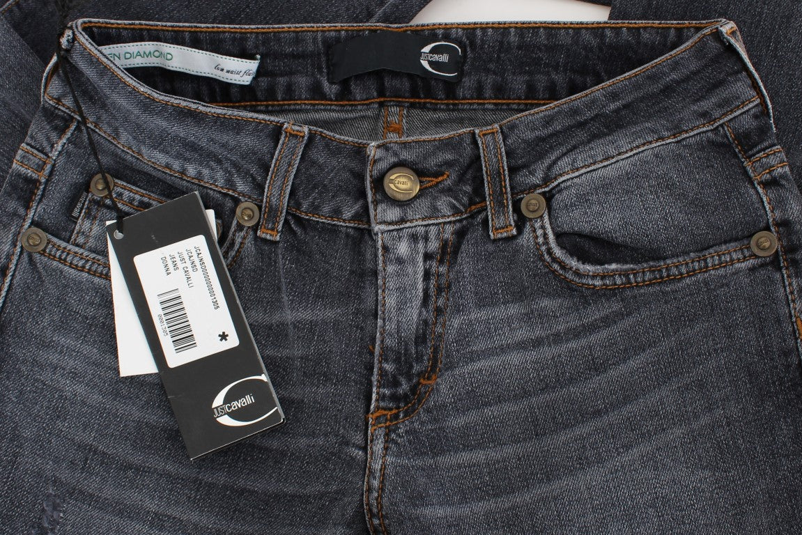 Slim Fit Jeans in grüner Diamantblau-Waschung