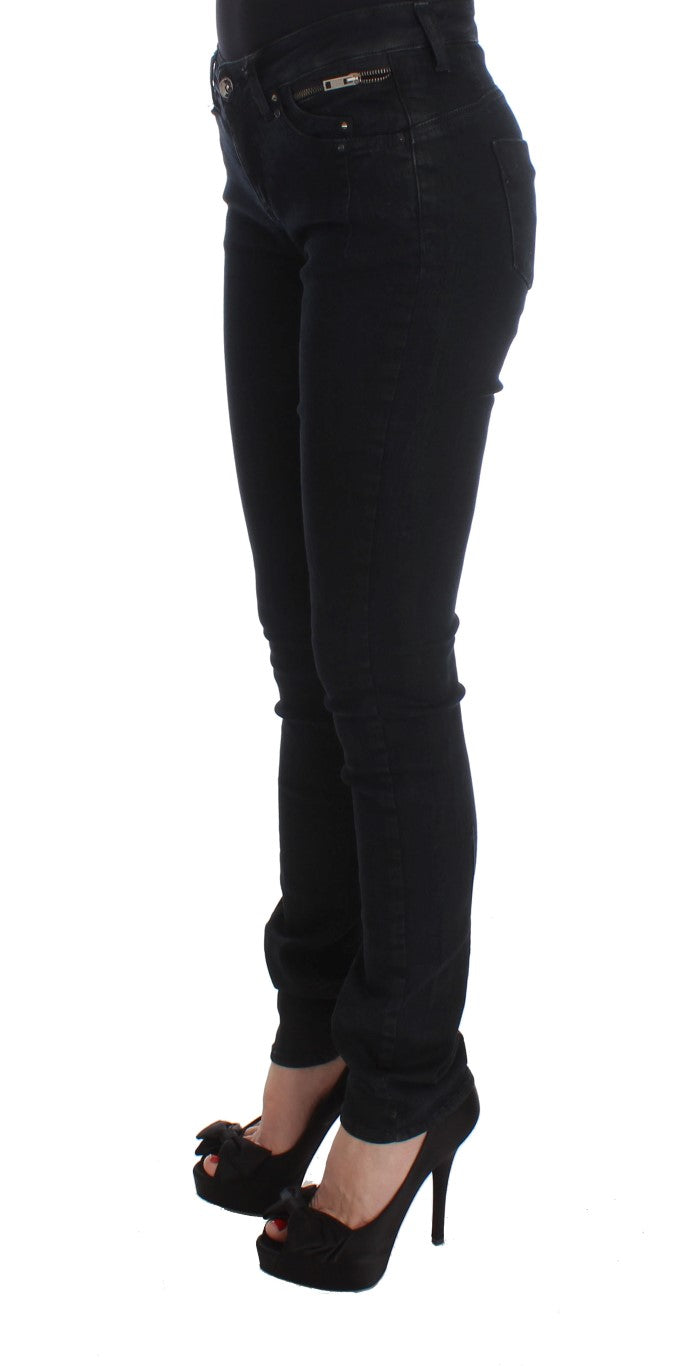 Elegante Slim Fit Designer-Jeans in klassischem Schwarz