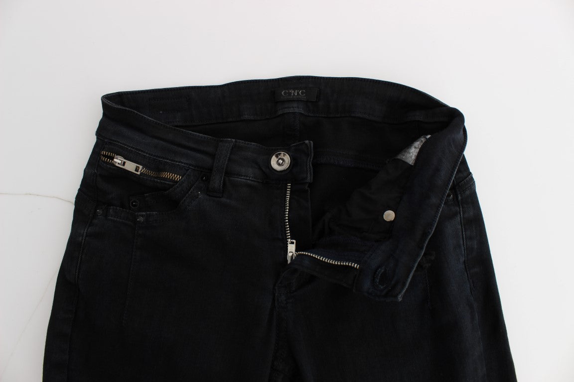 Elegante Slim Fit Designer-Jeans in klassischem Schwarz