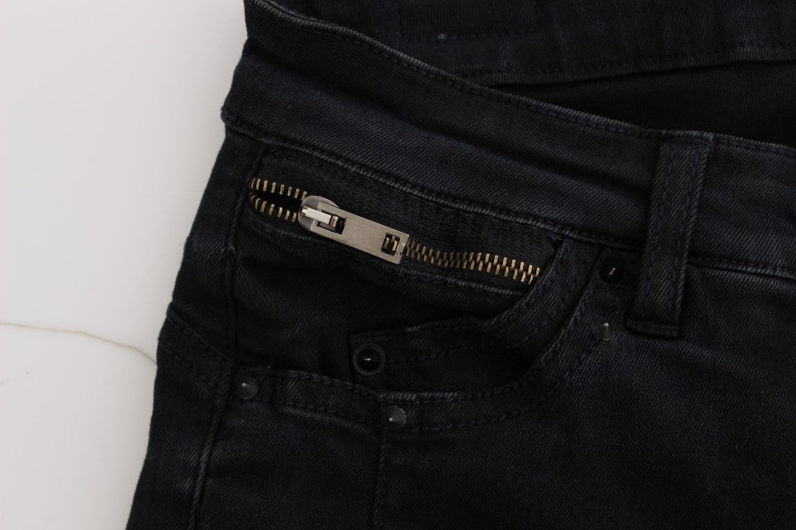 Elegante Slim Fit Designer-Jeans in klassischem Schwarz