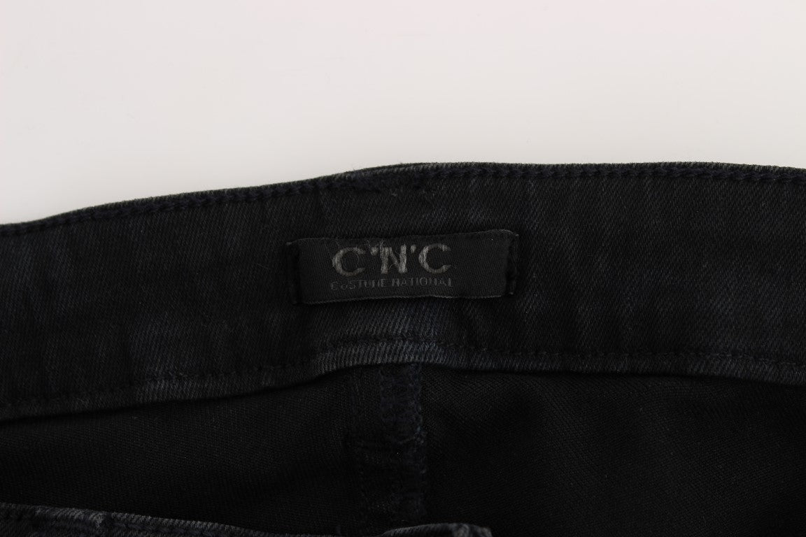 Elegante Slim Fit Designer-Jeans in klassischem Schwarz