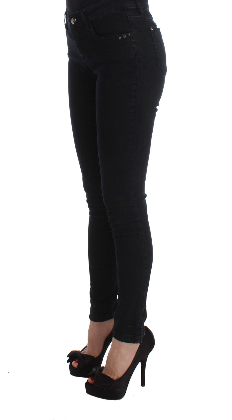 Elegante schwarze Slim Fit Designer-Jeans