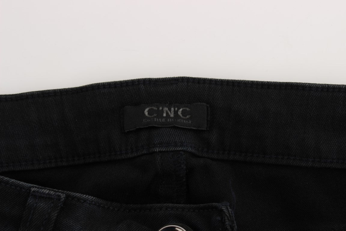 Elegante schwarze Slim Fit Designer-Jeans