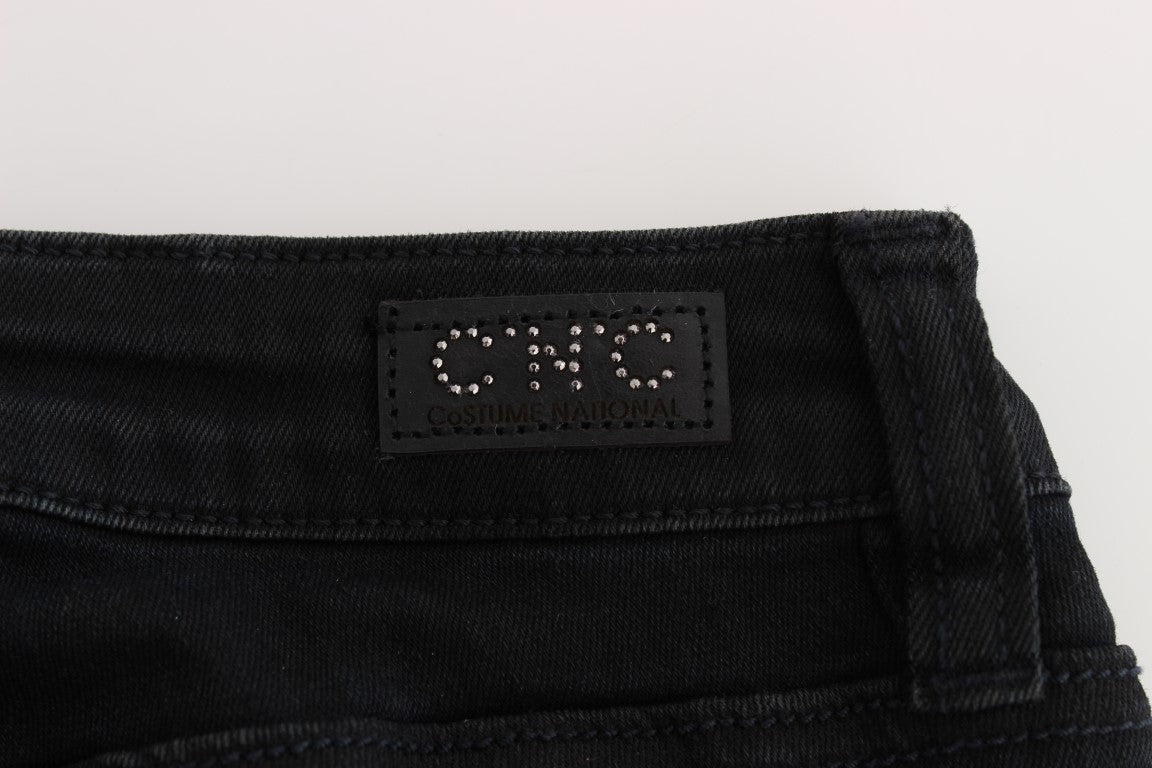 Elegante schwarze Slim Fit Designer-Jeans