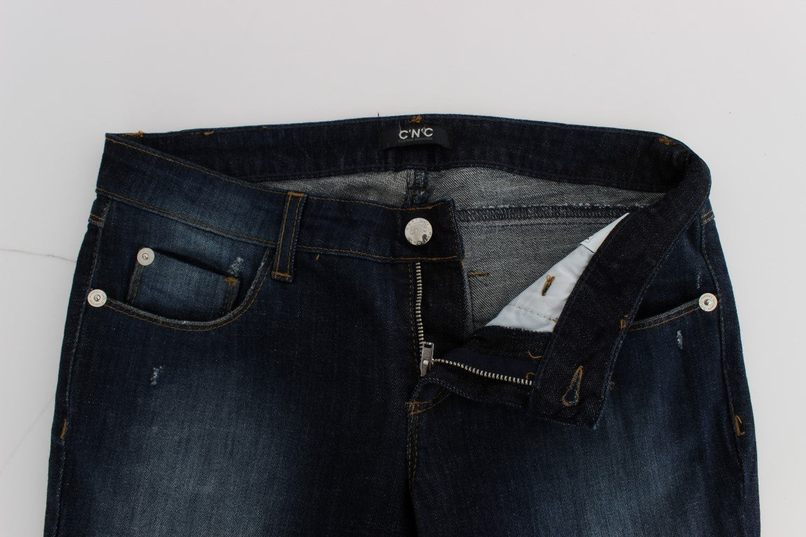 Elegante Slim Fit-Designerjeans in Blau