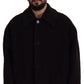 Elegant Black Alpaca Wool Blend Jacket