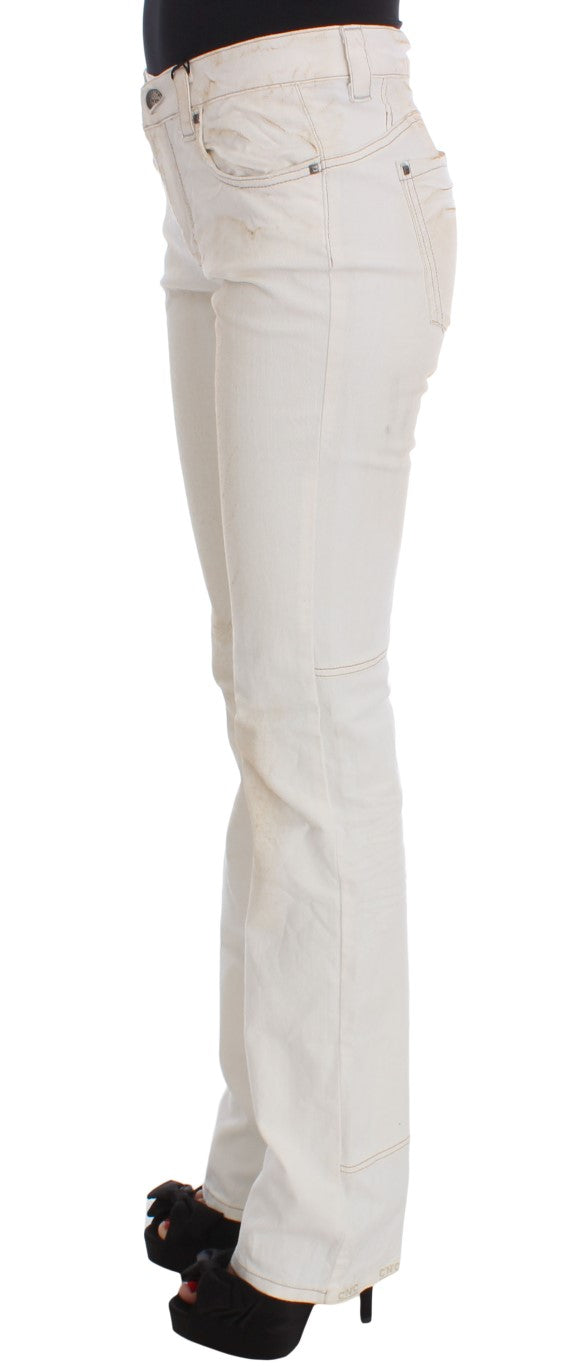 Schicke weiße Slim Fit Designer Jeans