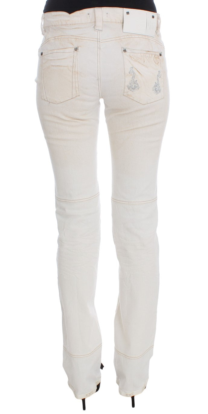 Schicke weiße Slim Fit Designer Jeans