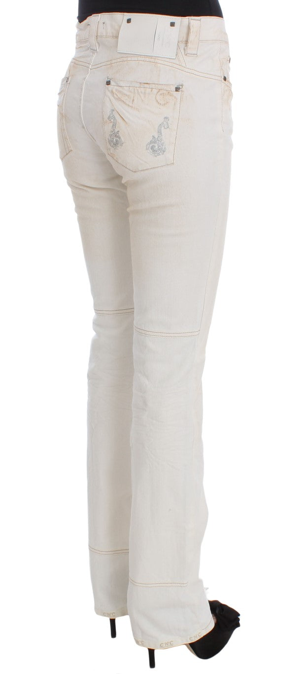 Schicke weiße Slim Fit Designer Jeans