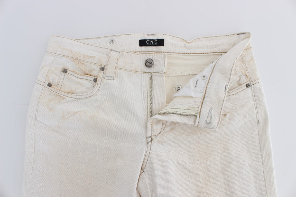 Schicke weiße Slim Fit Designer Jeans