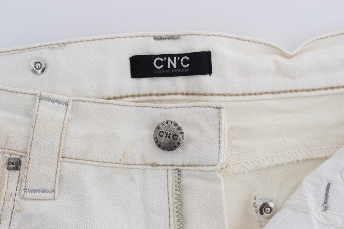 Schicke weiße Slim Fit Designer Jeans