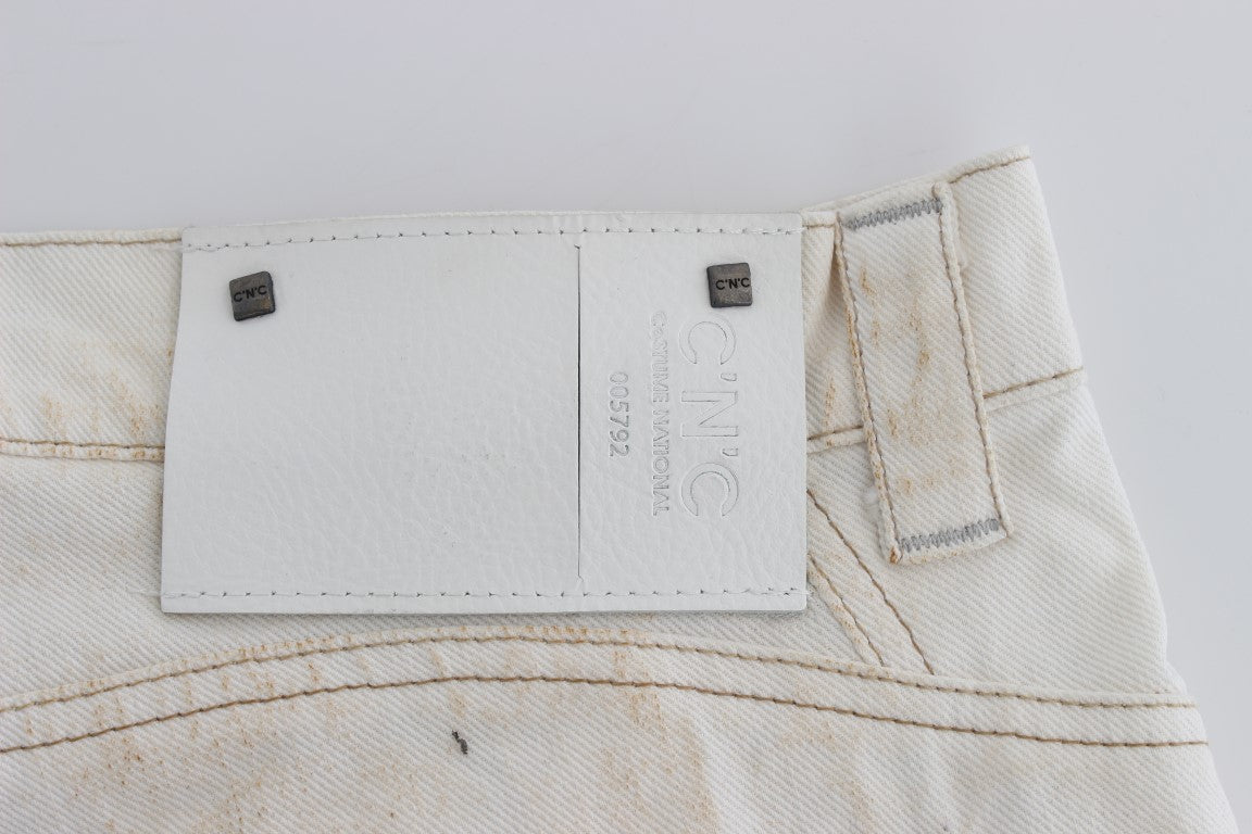 Schicke weiße Slim Fit Designer Jeans