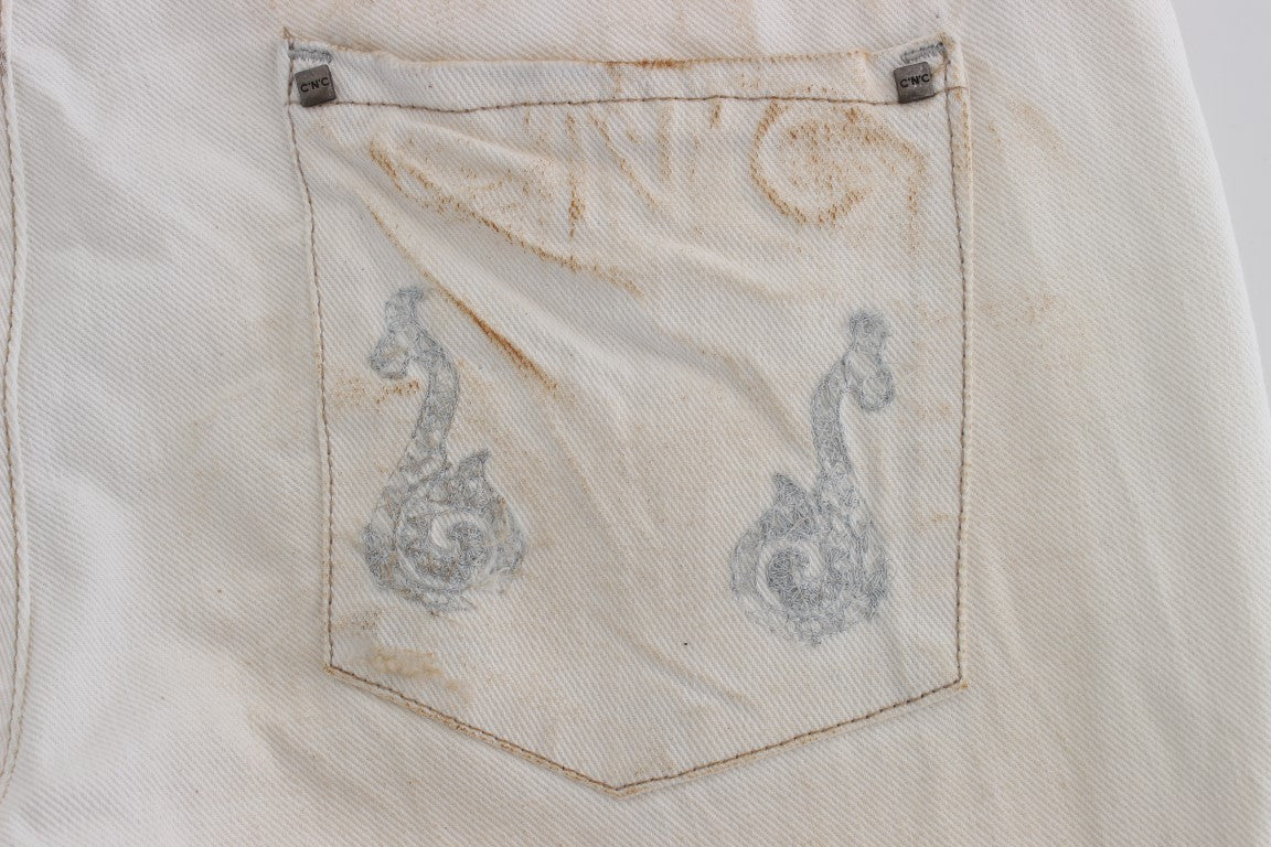 Schicke weiße Slim Fit Designer Jeans