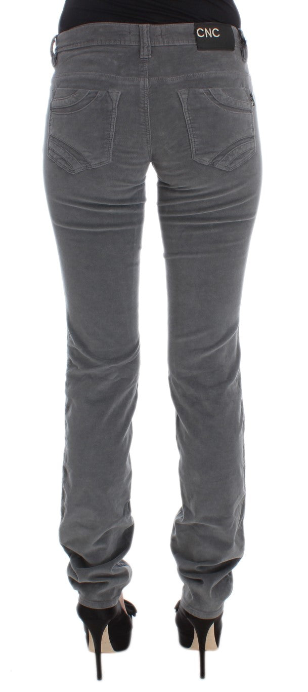 Elegante, superschmale Jeans in Grau