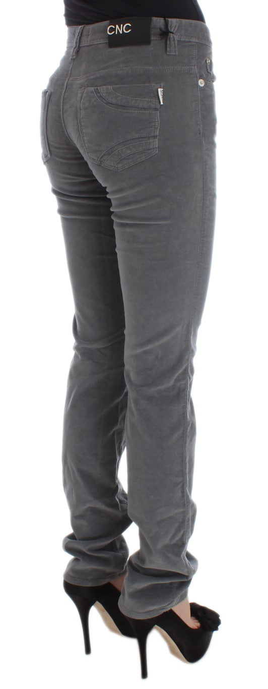 Elegante, superschmale Jeans in Grau