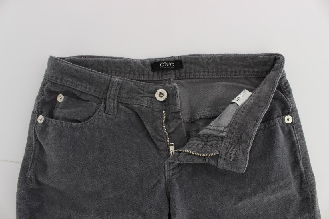 Elegante, superschmale Jeans in Grau