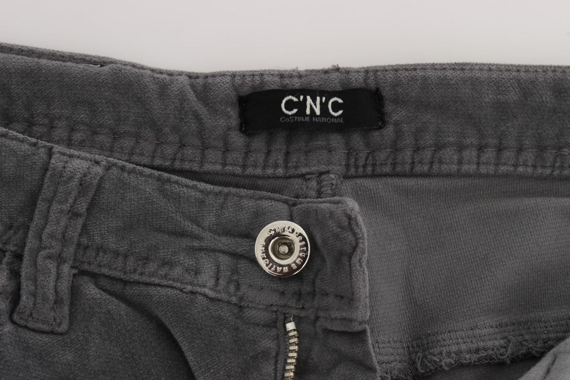 Elegante, superschmale Jeans in Grau