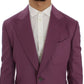 Elegant Purple Cashmere-Silk Blend Blazer