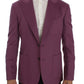 Elegant Purple Cashmere-Silk Blend Blazer