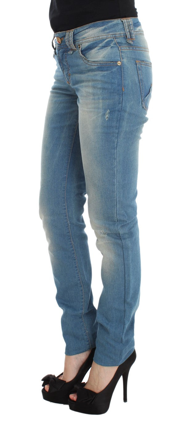 Elegante blaue Slim Fit Designer-Jeans