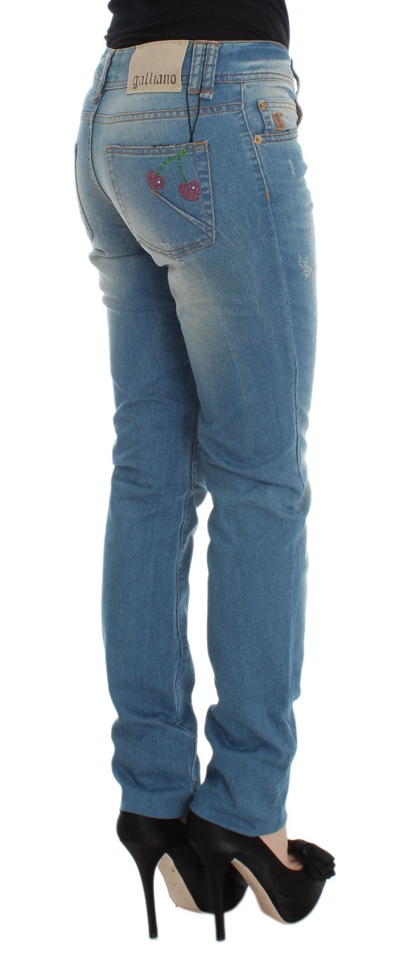 Elegante blaue Slim Fit Designer-Jeans