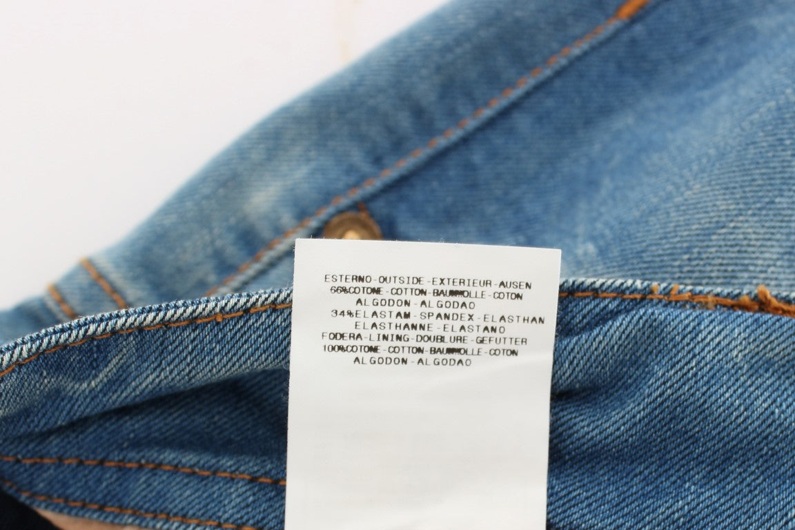 Elegante blaue Slim Fit Designer-Jeans