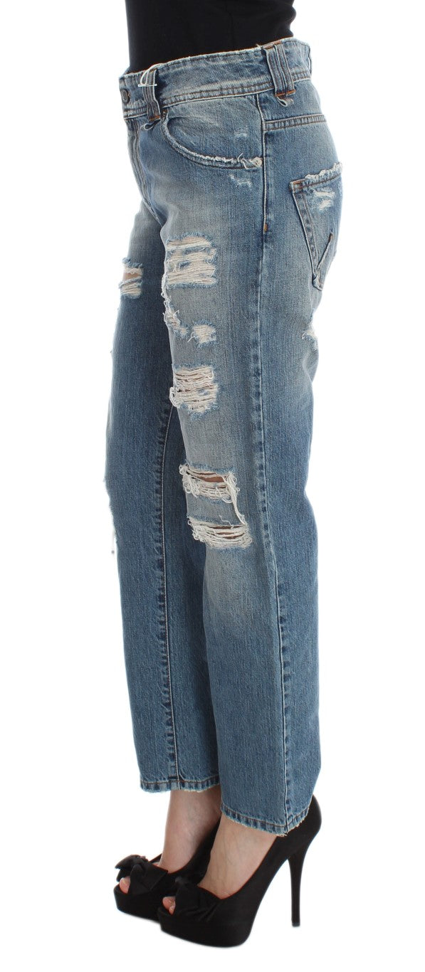 Schicke Boyfriend-Jeans in blauer Waschung