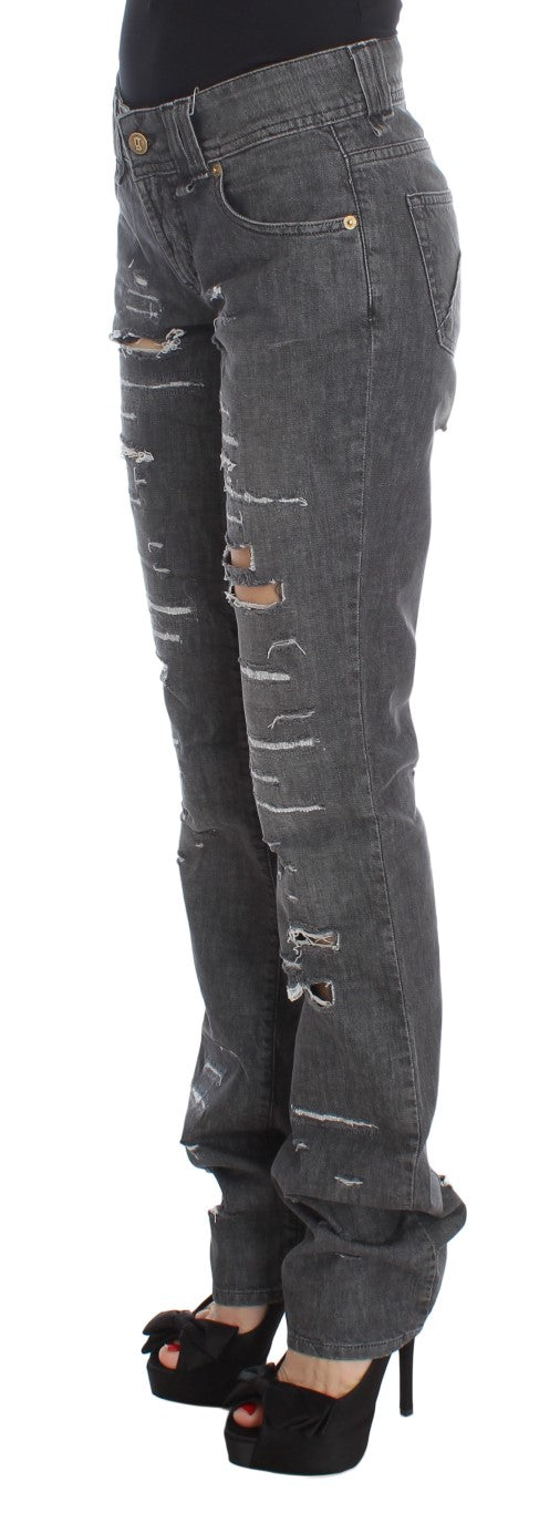 Schicke Straight Fit Jeans in grauer Waschung