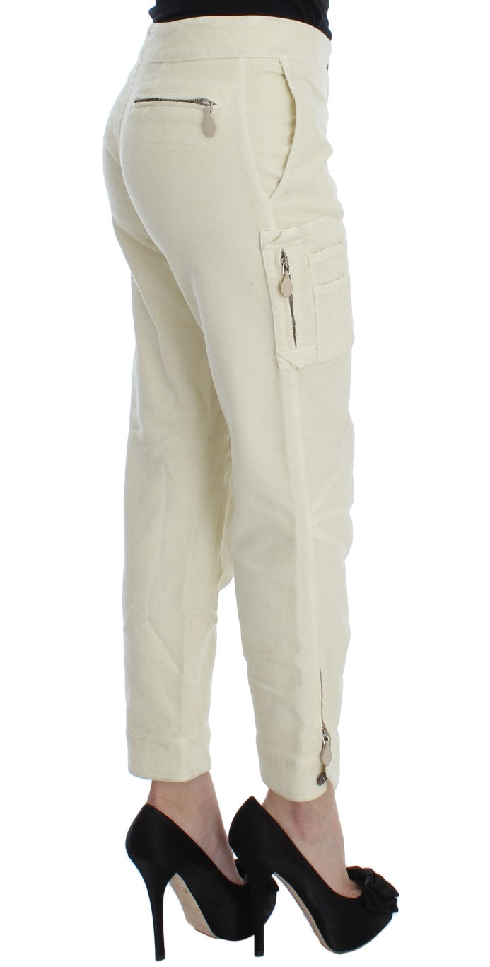 Beige Caprihose mit verkürzter Passform