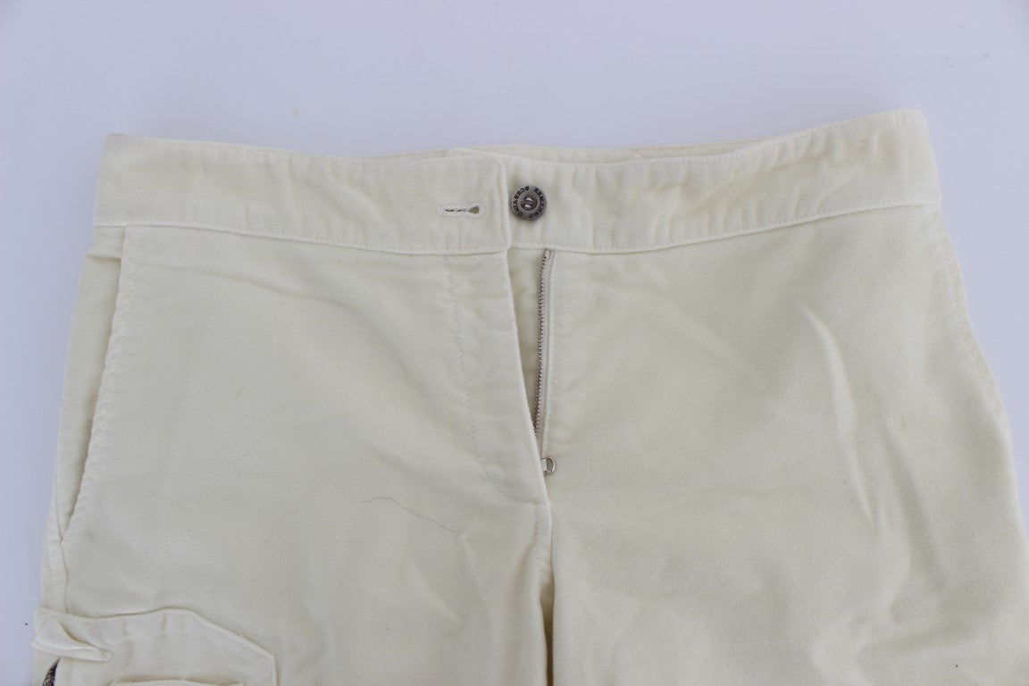 Beige Caprihose mit verkürzter Passform
