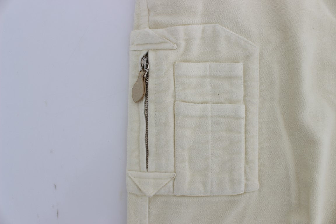 Beige Caprihose mit verkürzter Passform