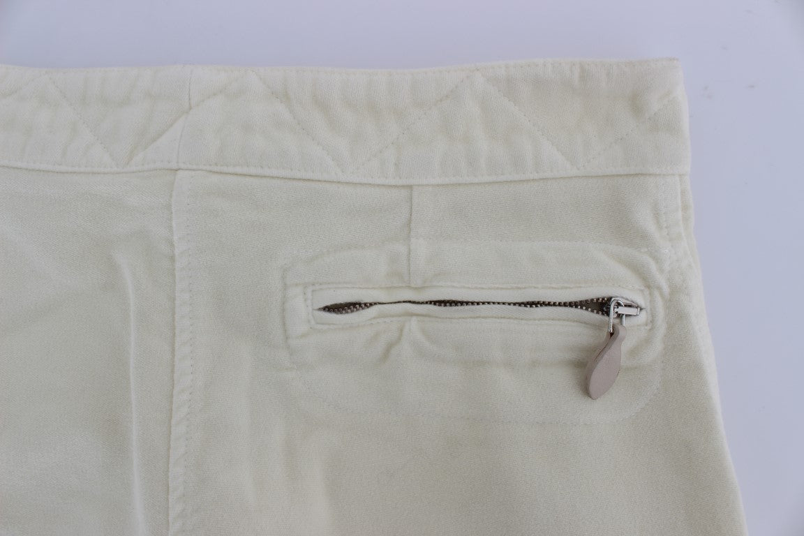 Beige Caprihose mit verkürzter Passform