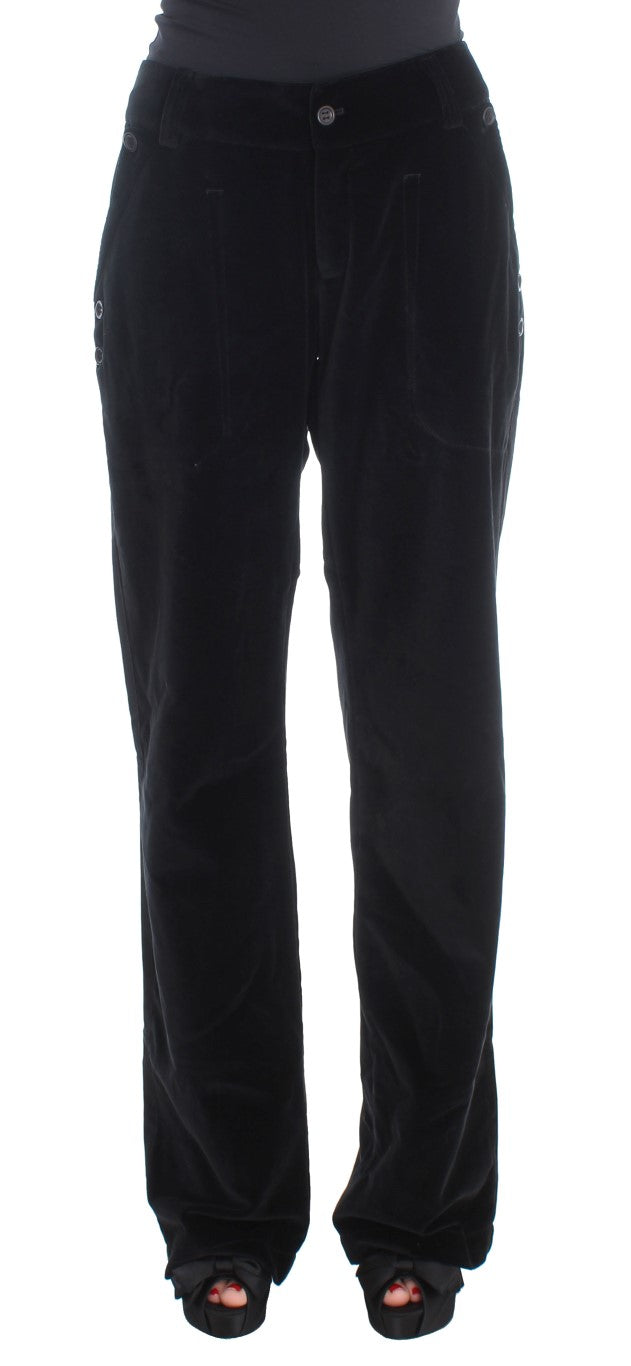 Jeans neri eleganti in cotone dritto