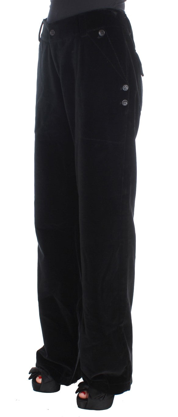 Jeans neri eleganti in cotone dritto