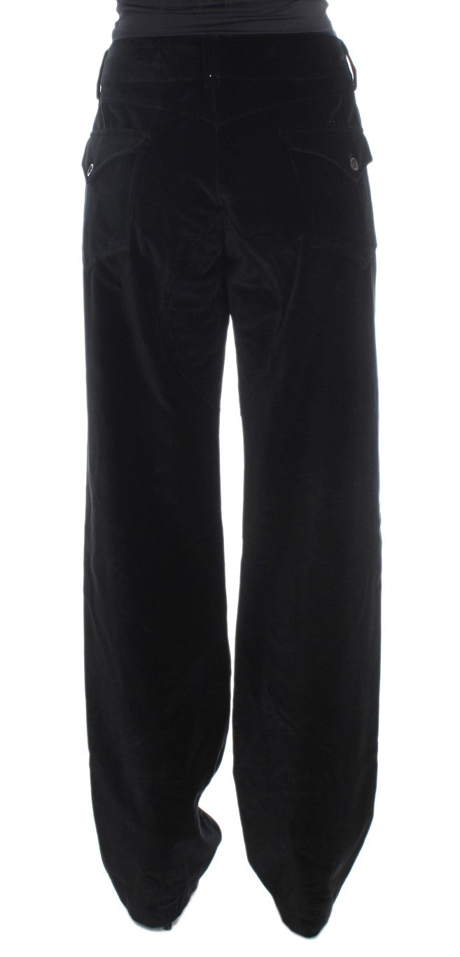 Jeans neri eleganti in cotone dritto
