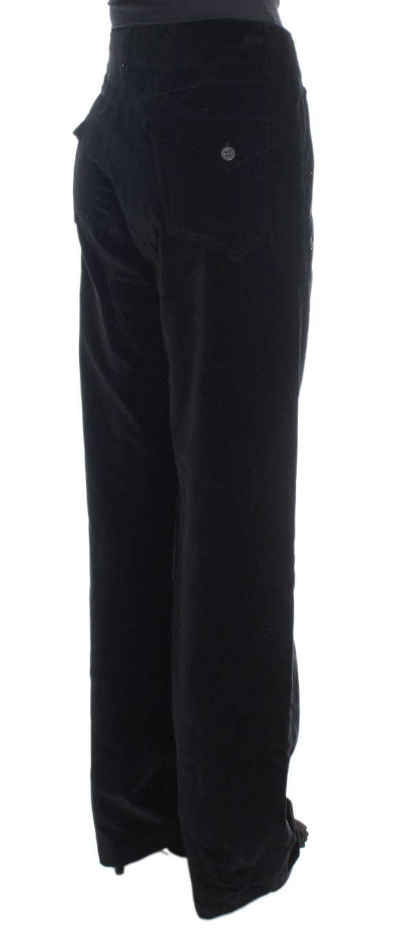 Jeans neri eleganti in cotone dritto