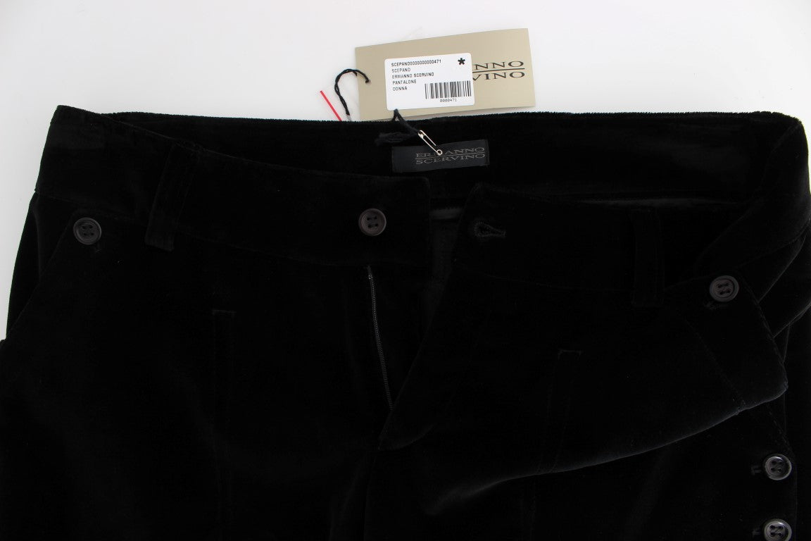 Jeans neri eleganti in cotone dritto